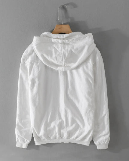 New Designer Italy Quality Linen Hooded Jacket for Men Casual Trend Spring Autumn Outerwear Blazer Top Clothes Chaquetas Jaqueta