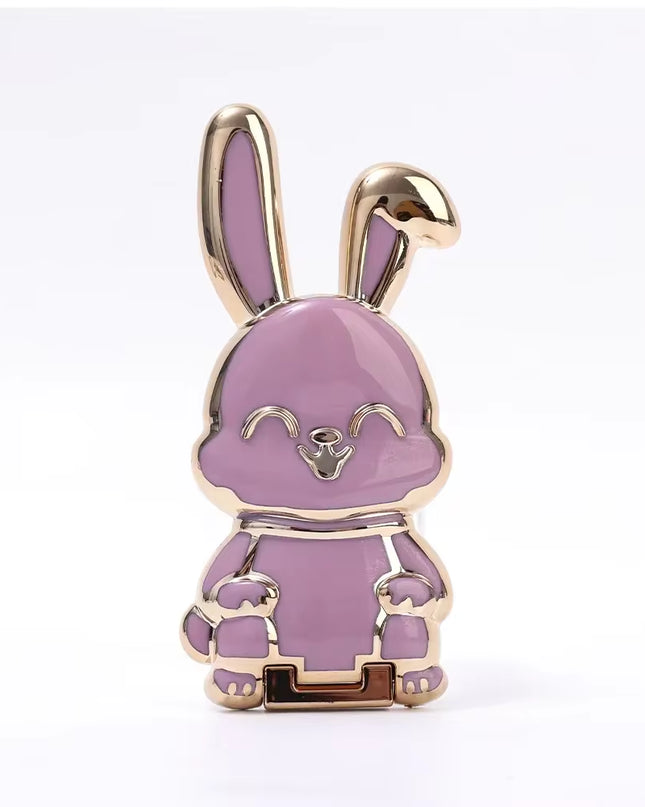 Finger Ring Phone Holder Desktop Ultra-Thin Cartoon Rabbit Phone Stand Foldable Buckle Adhesive Pull Rod Support Frame