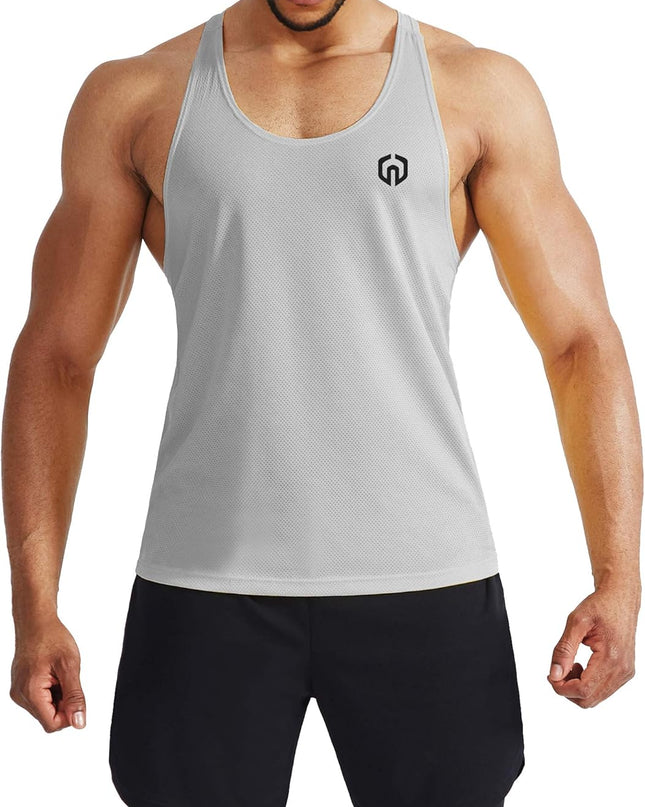 Men'S 3 Pack Workout Running Tank Top Sleeveless Gym Athletic Shirts,5080,Black/Grey/Olive Green,M