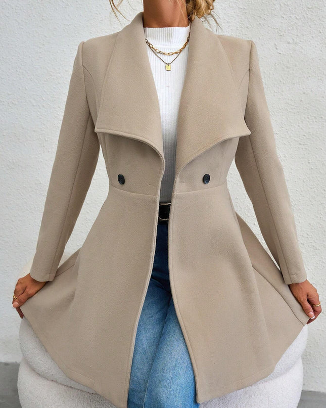 Chiquease Waterfall Collar Double Button Overcoat