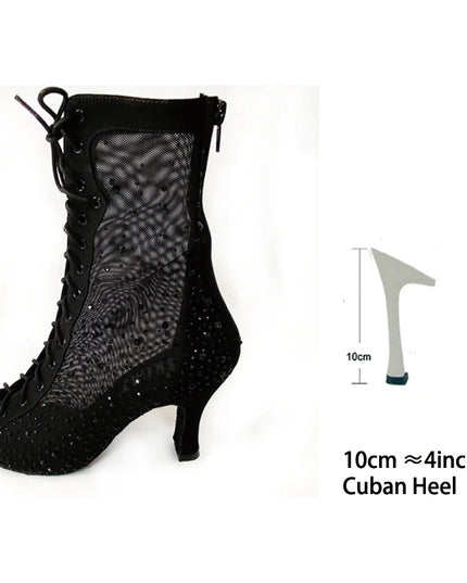 Bachata Dance Boot for Women High Quality Thicker Insole Suede Outsole Latin  in High Heel 3Inch