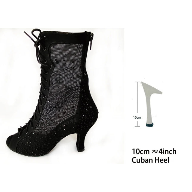 Bachata Dance Boot for Women High Quality Thicker Insole Suede Outsole Latin  in High Heel 3Inch