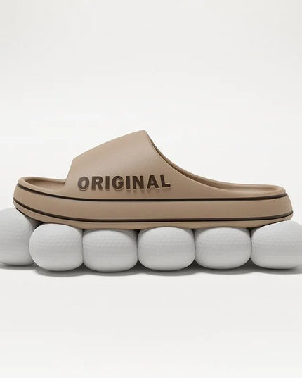 Women Letter Slippers Beach Slides Solid Color Mens Thick Sole Indoor Bathroom anti Slip Shoes Summer Couple Sandals