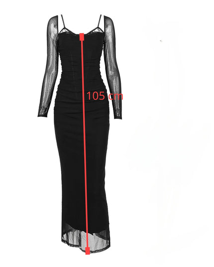 Mingmingxi Winter Black Formal Occasion Dresses Elegant and Beautiful Long Sleeve Bodycon Party Evening Dresses Long Vestidos