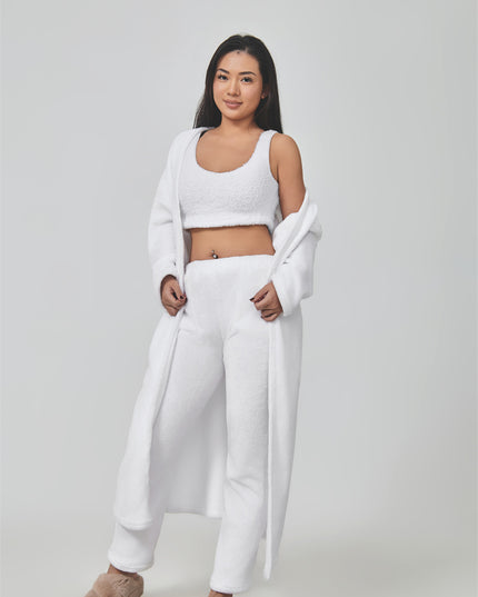 Cozy Pajama Set, 3 Piece Lounge Set, Cute Loungewear, Warm Suit Sets, Matching Set, Lounge Set, 3 Piece Pant Sets, Women Winter Dress