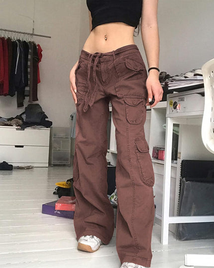 Women High Waisted Baggy Jeans Vintage Wide Straight Leg Boyfriend Denim Cargo Pants with Pockets Grunge Streetwear