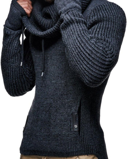 Men’S Knitted Pullover | Long-Sleeved Slim Fit Shirt | Basic Longsleeve Sweatshirt with Shawl Collar for Men