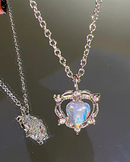 Star Zircon Pendant Necklace for Women Luxury Sweet Cool Girl Punk Heart Clavicle Chain New Fashion Jewelry Party Gift