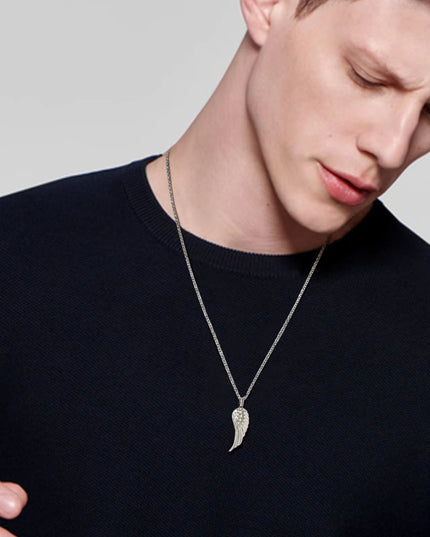 Angel Wing Cremation Necklace for Women Men,Stainless Steel Urn Pendant Ashes Holder Memorial Jewelry,Keepsake Gift