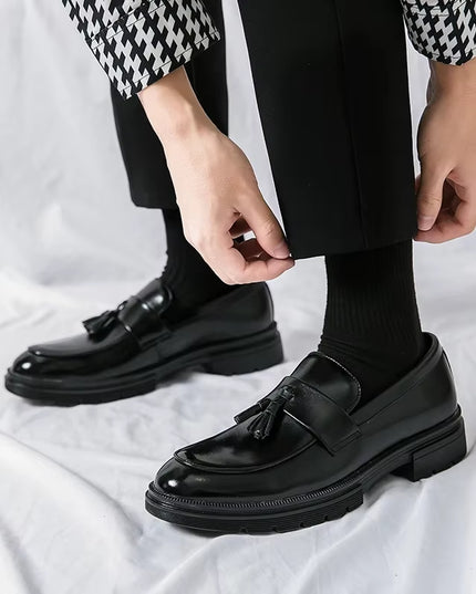 Luxury Brand Shoes Men Fashion plus Size 46 Soft Moccasins Men Loafers High Quality Leather Tassel Shoes Mens Flats Driving Shoe