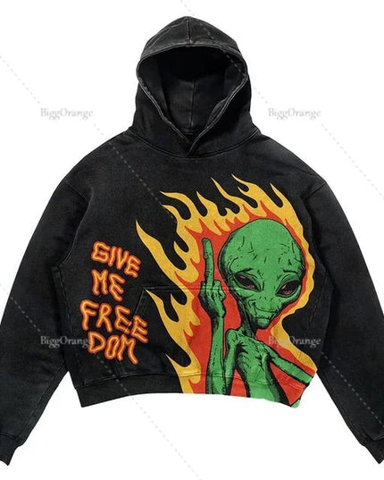 Harajuku Oversized Letter Print Streetwear High Quality Hoodie Vintage Streetwear Women Sweatshirt Goth Jacket Y2K Hoodies Women