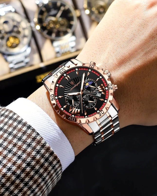 Luxury High Quality Watch for Man Waterproof Luminous Chronograph Date Men Watch Stainless Steel Quartz Men'S Watches