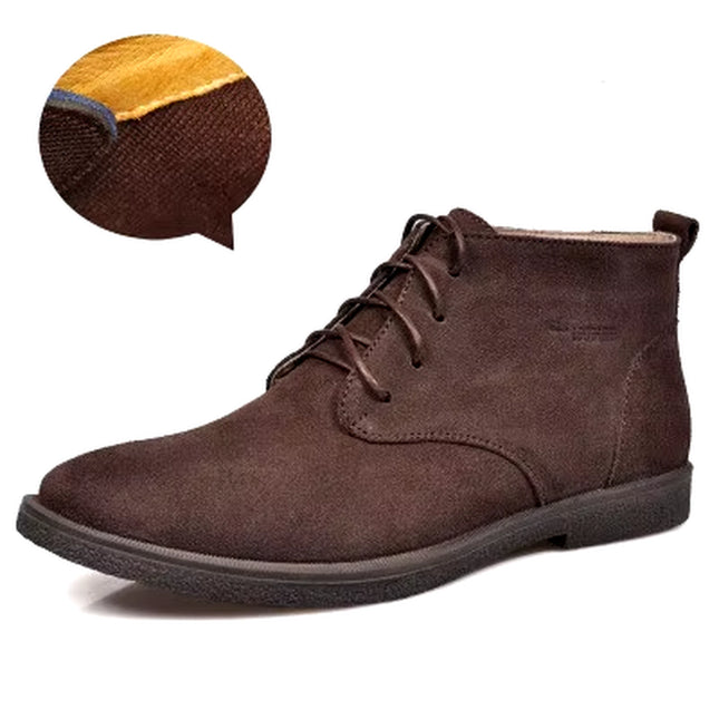 New Men Shoes Winter Boots Suede Leather Boots Men Snow Boots Waterproof Winter Shoes Leather Men Ankle Boots Fur Men Shoes