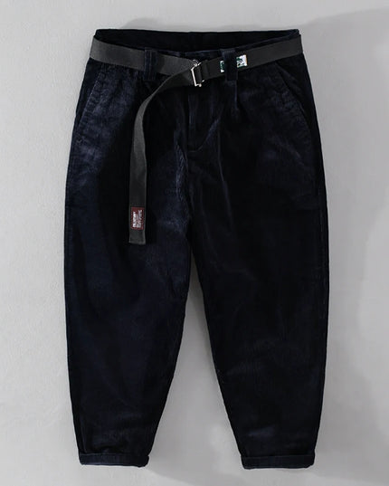 Designer New Thick Corduroy Cotton Pants Men Brand Trend Retro Stright with Belt Trousers 29-36 Pantalones Hombre Drop Shipping
