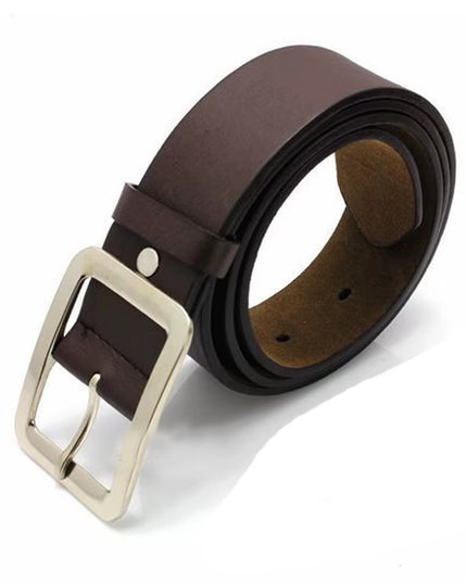 2025 Square Pin Buckles Belts Men Silver Buckle Leather Belts for Jeans Retro Wild Belts for Men Waistbands Students Strap
