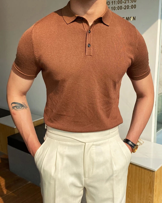Summer Men Fashion Polo Shirts Short Sleeve Turn-Down Collar Patchwork Casual Polos Mens Clothing Male Tops Pullover Streetwear