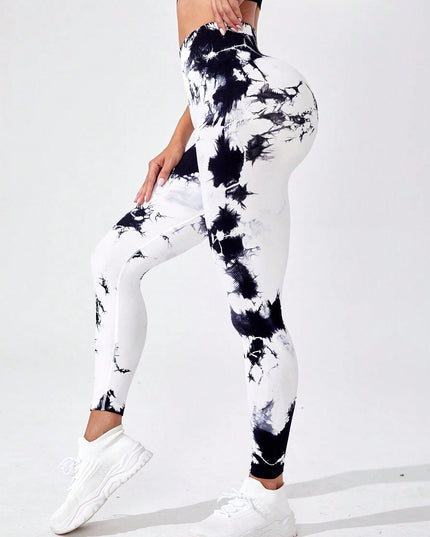 Core Rhythm Tie Dye Tummy Control Sports Leggings