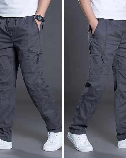 Summer Autumn Fashion Men Pants Casual Cotton Long Pants Straight Joggers Homme plus Size 5Xl 6Xl Flat Trousers for Men Clothing