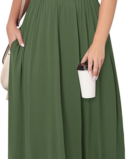 Women’S plus Size Maxi Dresses for Curvy Women Summer Casual Short Sleeve 2025 Long Dress 14W-26W