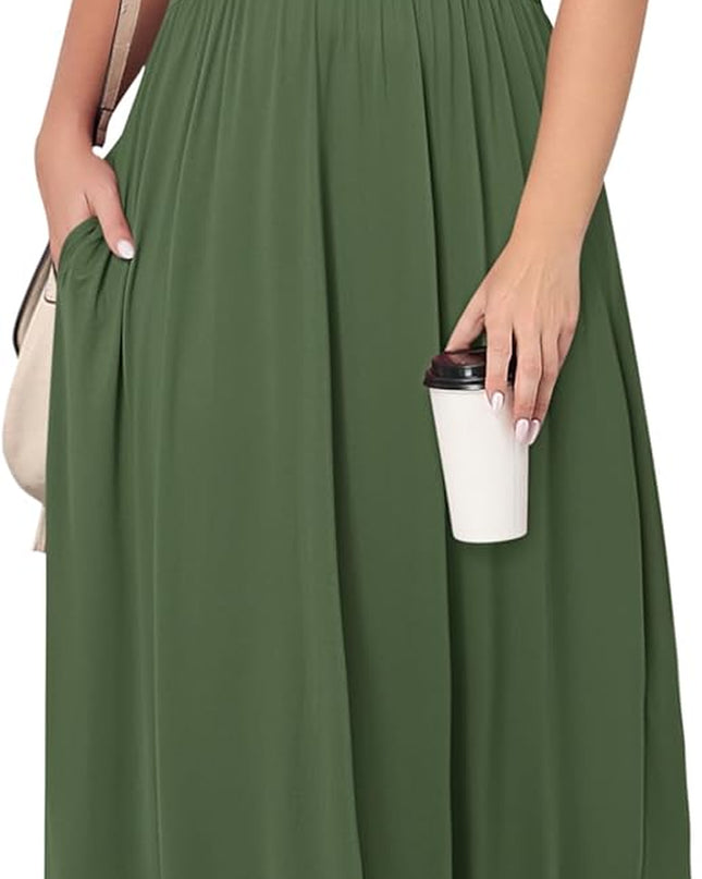 Women’S plus Size Maxi Dresses for Curvy Women Summer Casual Short Sleeve 2025 Long Dress 14W-26W