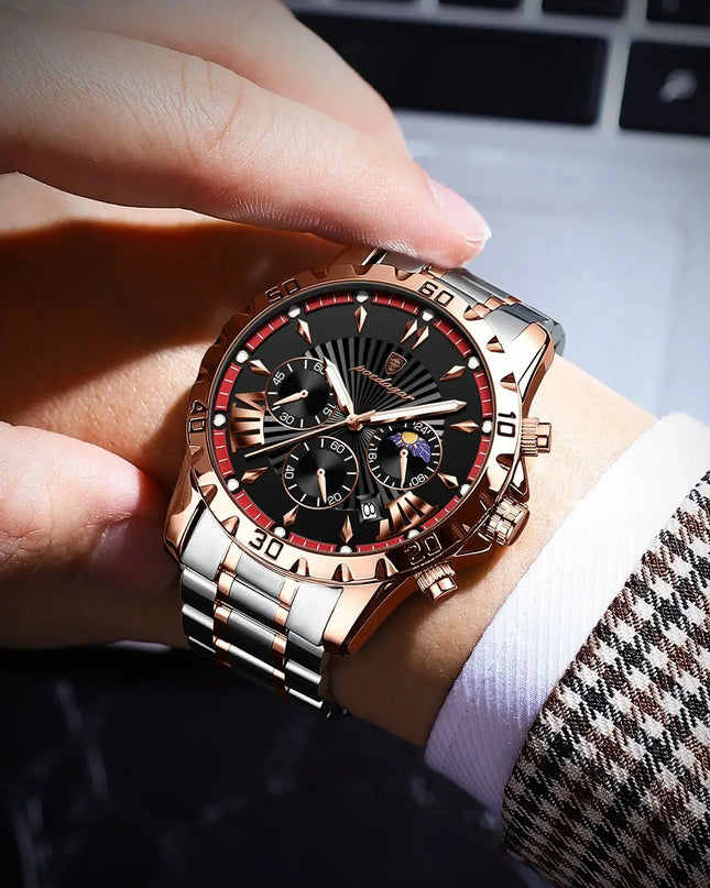Luxury High Quality Watch for Man Waterproof Luminous Chronograph Date Men Watch Stainless Steel Quartz Men'S Watches