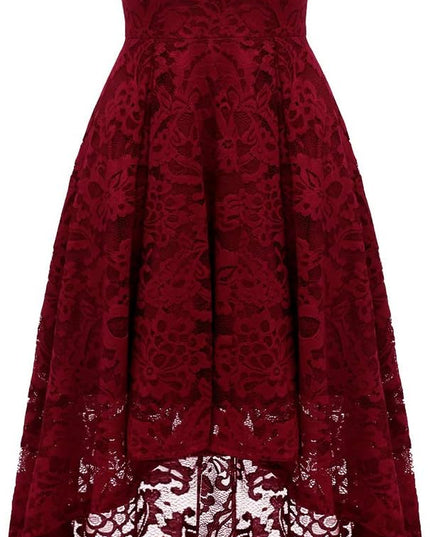 Women Halter Lace Wedding Guest Dress Hi-Lo Cocktail Party Bridesmaid Formal Dresses