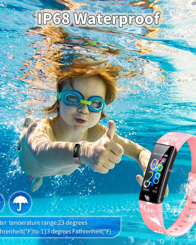 Kids Watch Fitness Tracker, Fitness Watches for Kids, Activity Tracker with Pedometers, Stopwatch, IP68 Waterproof, 11 Sport Modes Smart Watch for Kids Age 6-16 Years Old