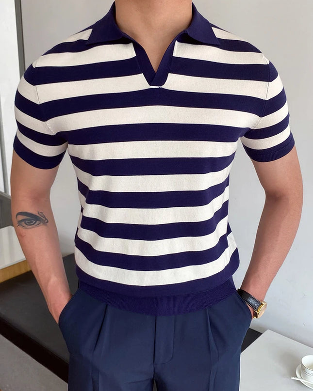 Summer Men Fashion Polo Shirts Short Sleeve Turn-Down Collar Patchwork Casual Polos Mens Clothing Male Tops Pullover Streetwear