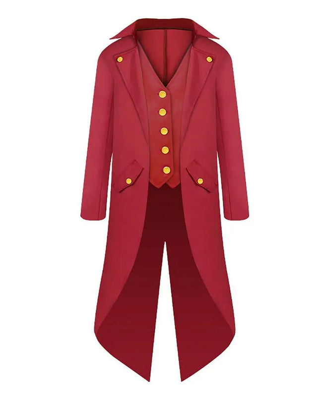 Joker Costume for Men Pirate Jacket Men Steampunk Coat Tailcoat Lightweight for Halloween Photos Vampires Boys Aged 6-14 Kids