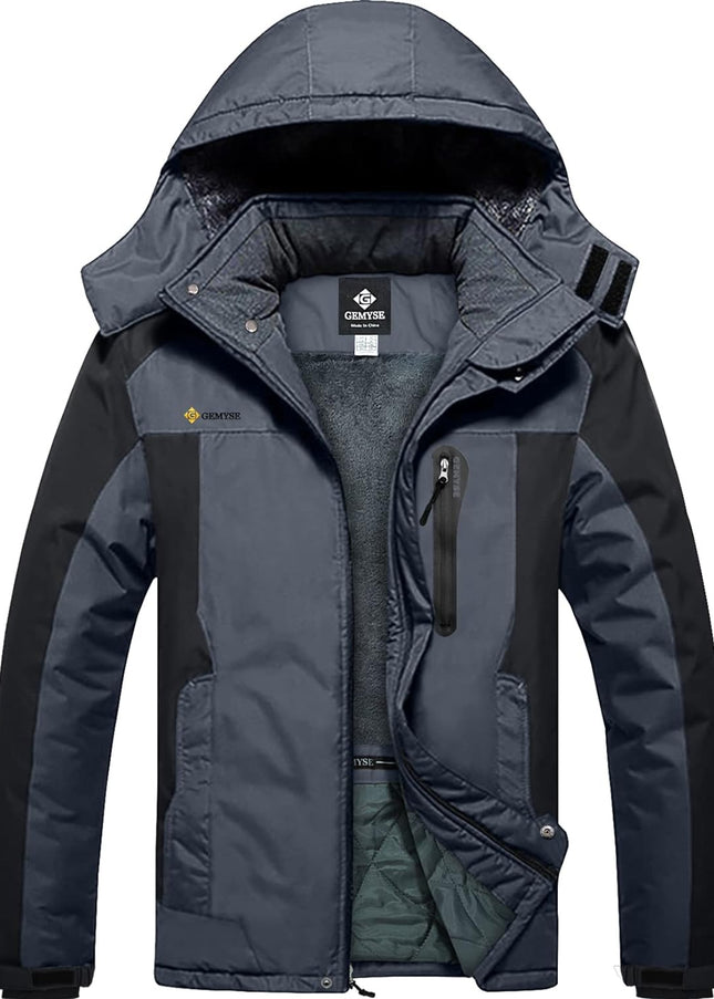 Men'S Ski Snow Jacket Warm Winter Waterproof Coat Snowboard Rain Jacket Hooded Windproof Windbreaker