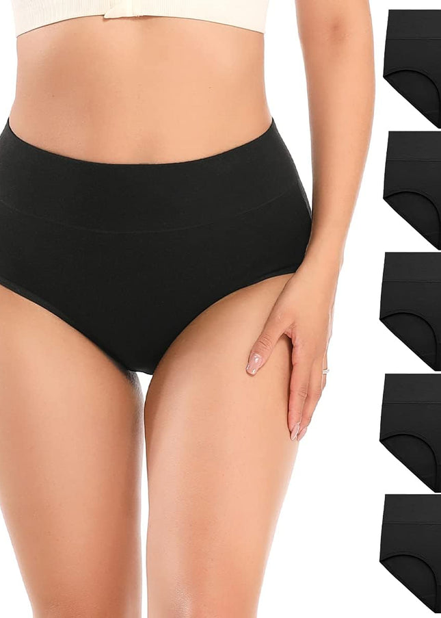 Women'S Underwear Cotton High Waist Briefs Full Coverage Soft Breathable Ladies Pantie