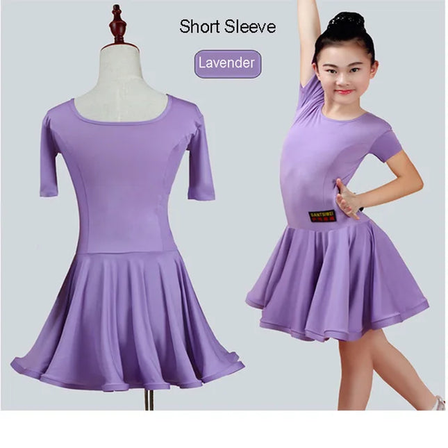 New Girls Ballroom Dancing Waltz Tango Dress Kids Salsa Bachata Latin Dance Costume Latin Dancing Clothes for Sale