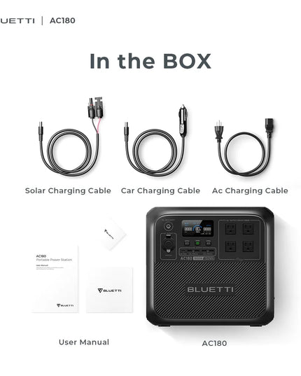 AC180 Solar Generator, 1440W | 1152Wh Lifepo4 Power Station, Portable for Off-Grid, Home, Camping, RV