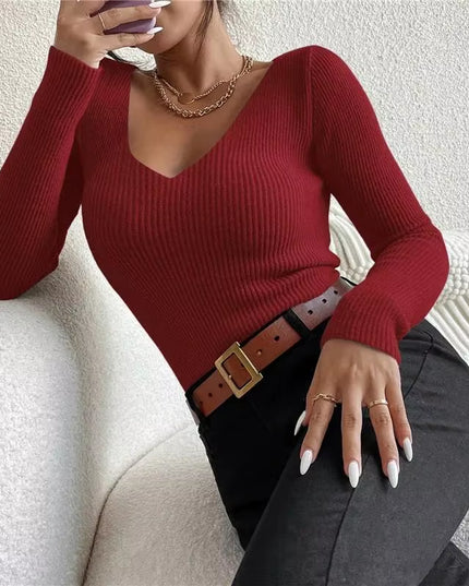 2025 Autumn Winter Women Sweaters Casual Long Sleeve Knitted Pullover Sweater Femme Basic Solid Jersey Tops Fashion Clothes