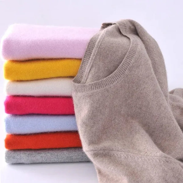 Plus Size S-XXXL Women Wool Pure Cashmere Sweater Pull Femme Long Sleeve Women Knitting Sweaters Pullovers 18 Colors