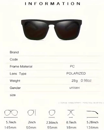 2Pcs Square Polarized Sunglasses anti Glare Sun Shades for Summer Party Vacation Travel Driving Fishing
