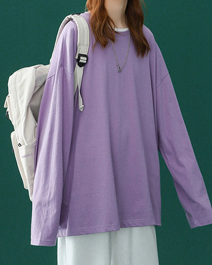 2025 Autumn Long Sleeve T-Shirt Women Basic Tee Shirt Oversize T Shirt Women Casual O-Neck Women Tshirt