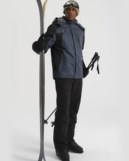 Men'S Ski Snow Jacket Warm Winter Waterproof Coat Snowboard Rain Jacket Hooded Windproof Windbreaker