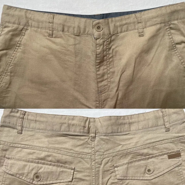 Designer New Linen Shorts Men Casual Beach Short Men Brand Wild Leisure Solid Cargo Shorts for Men Bermuda Masculina Bermudas