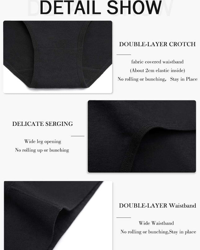 Women'S Underwear Cotton High Waist Briefs Full Coverage Soft Breathable Ladies Pantie