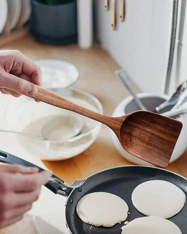 Wooden Spoons for Cooking,12 Pack Wooden Utensils for Cooking Wooden Kitchen Utensils Set Wooden Cooking Utensils Natural Teak Wooden Spatulas for Cooking (12Pcs)