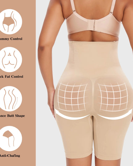 2 Packs Tummy Control Shapewear Shorts Faja Body Shaper for Women High-Waisted Thigh Slimming