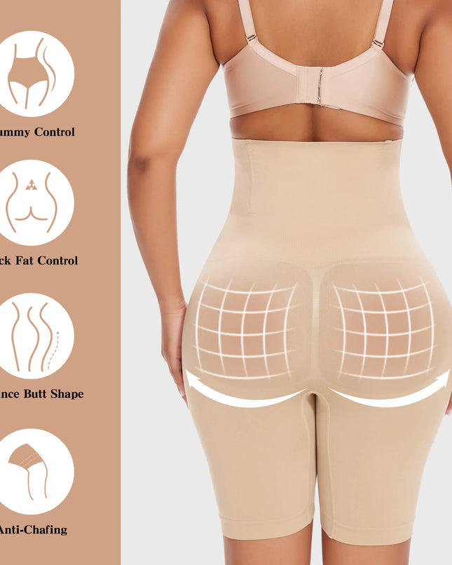 2 Packs Tummy Control Shapewear Shorts Faja Body Shaper for Women High-Waisted Thigh Slimming