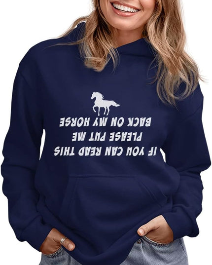 Horse Riding Hoodie for Women and Teen Girls - Equestrian Gift Idea for Riders, Barn Lovers & Horseback Fans