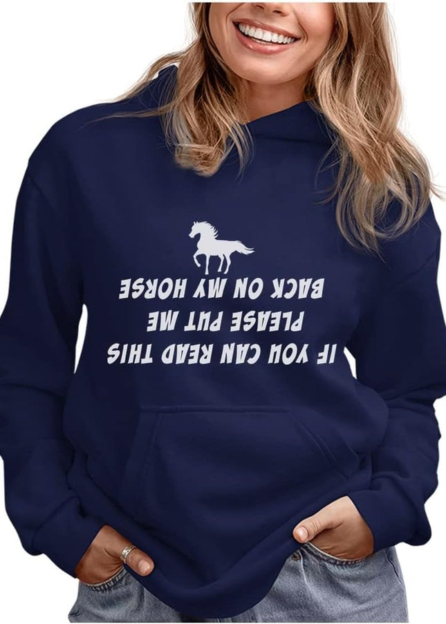 Horse Riding Hoodie for Women and Teen Girls - Equestrian Gift Idea for Riders, Barn Lovers & Horseback Fans