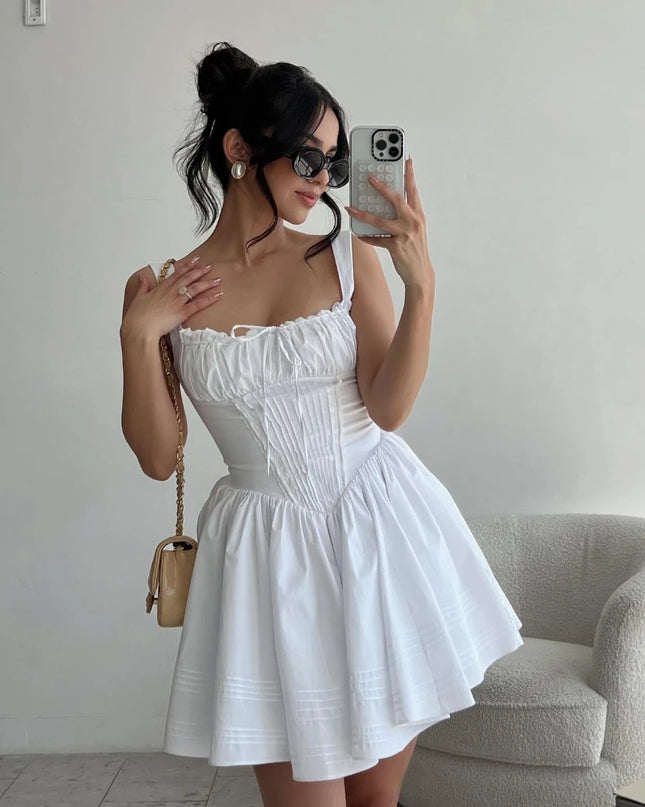 Summer Elegant Party Dresses 2024 New Arrival Floral Print a Line Birthday Dresses Casual Mini Graduation Dress Women