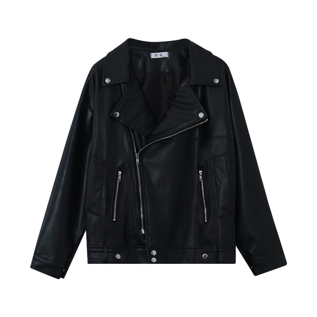 Leather Coat Women'S Autumn Winter New Korean Loose Casual Casual Casual Wear Pu Motorcycle Jacket Ins Fashion
