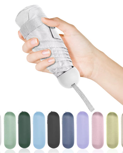 Capsule Umbrella Small and Portable Solid Color Sunshade for Women and Rain Dual Use Protection