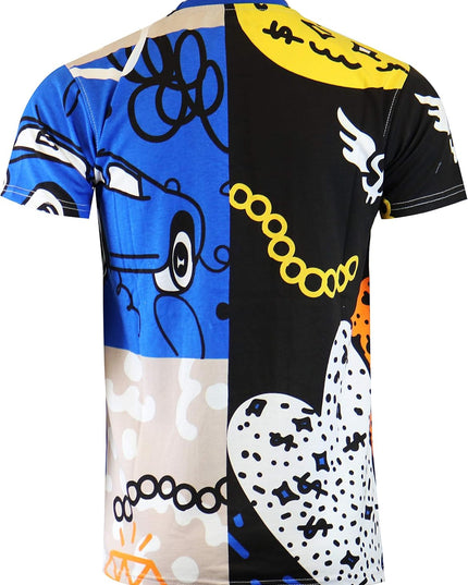 Mens Hipster Hip-Hop Urban Modern Tees - NYC Street Fashion Streetwear Stylish Longline Print T-Shirt