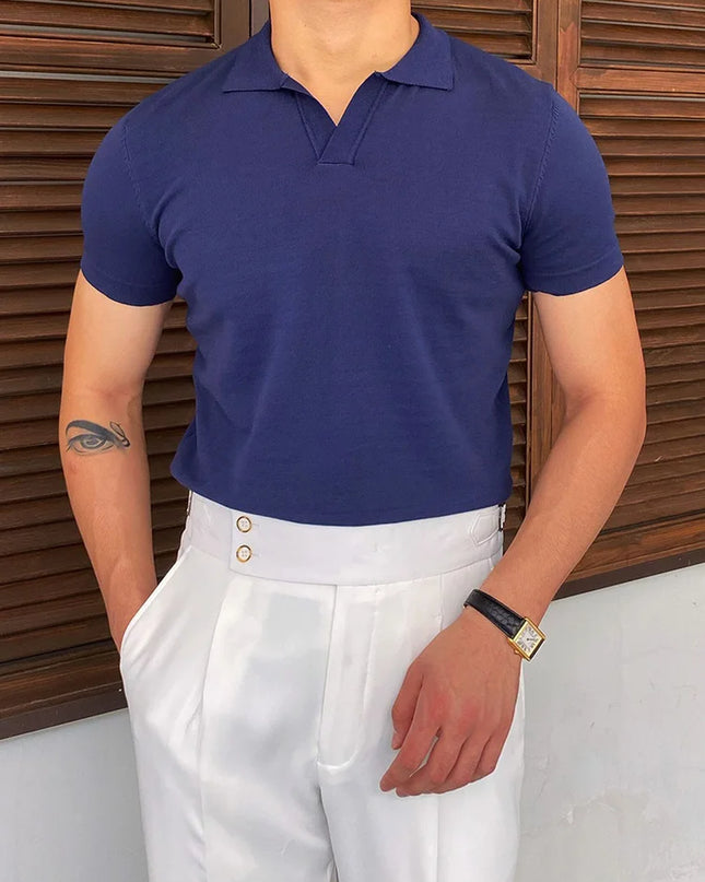 Summer Men Fashion Polo Shirts Short Sleeve Turn-Down Collar Patchwork Casual Polos Mens Clothing Male Tops Pullover Streetwear